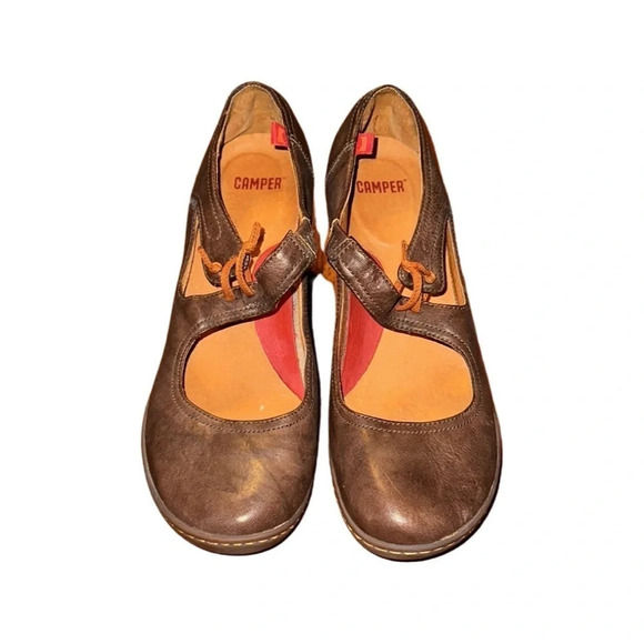 Camper Mary Jane Brown Leather Heels Size 38/8 - Picture 2 of 7